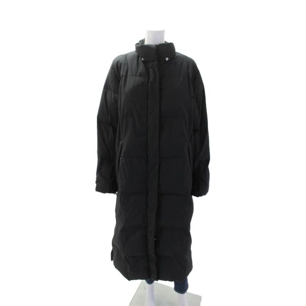 Postcard Womens Full Zipper Long Sleeves Puffer Coat Jet Black Size 12